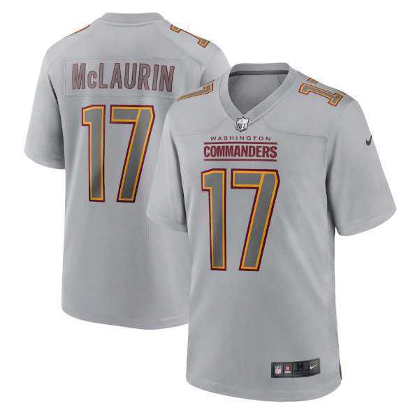 Men's Washington Commanders #17 Terry McLaurin Gray Atmosphere Fashion Stitched Game Jersey Dyin